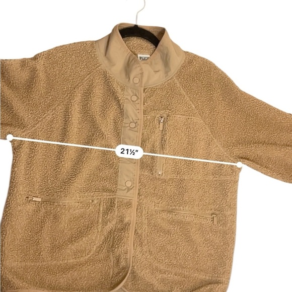 Pink snap front Sherpa lightweight jacket teddy fleece light brown small - Picture 3 of 7